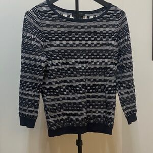 Ann Taylor Navy and White Striped Sweater
